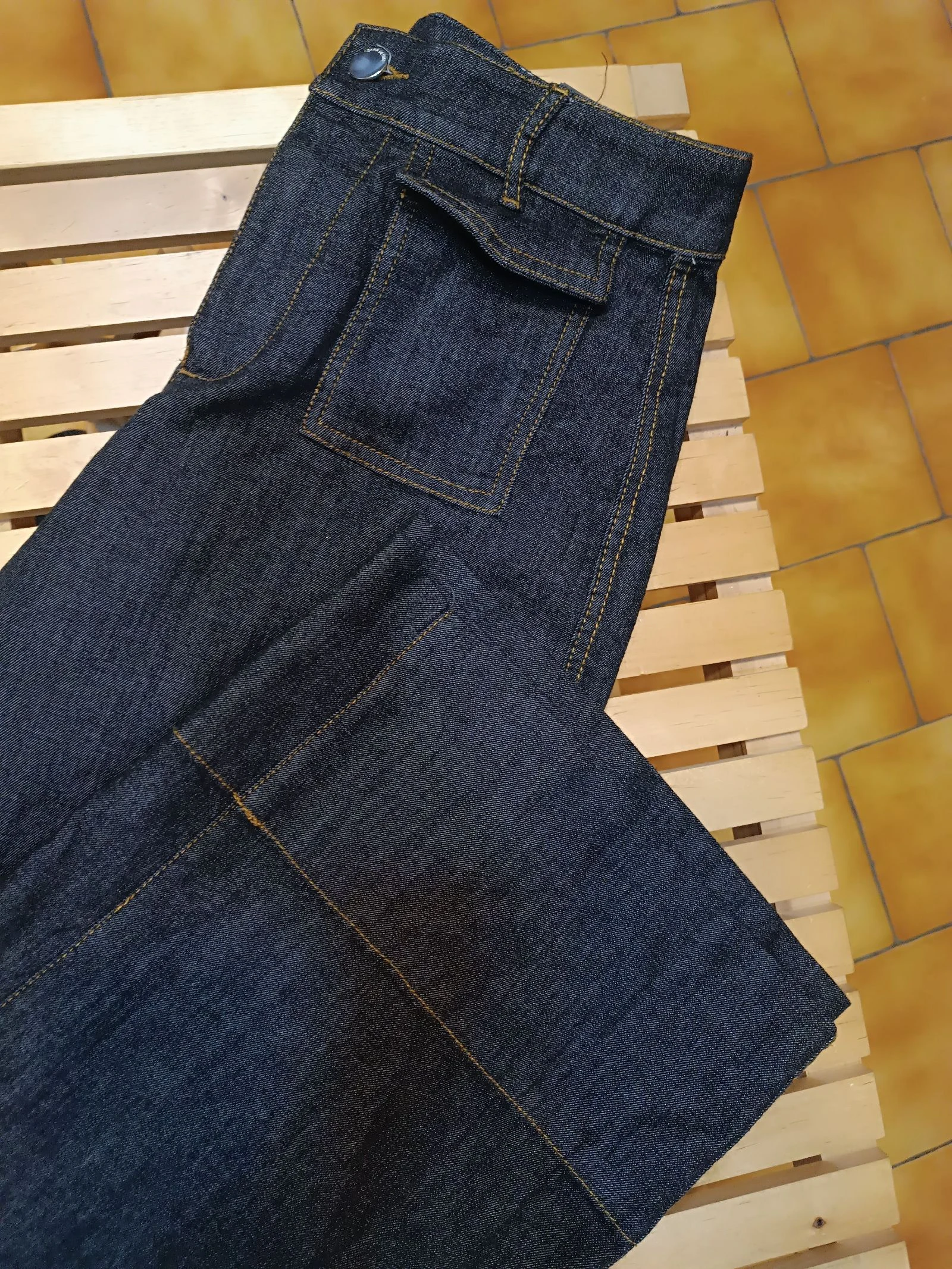 Calça jeans larga / Wide leg crua ZARA - PP – photo 10